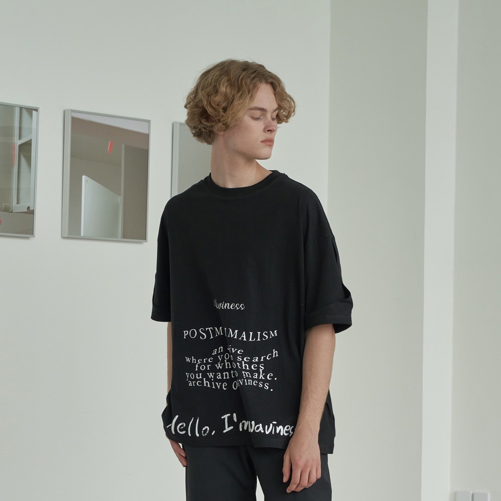 HELLO WVNS WAVE PANEL T-SHIRTS - BK