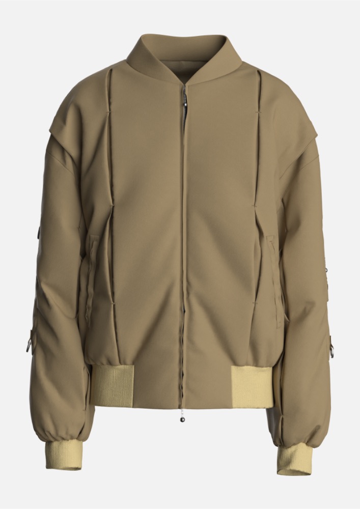 STRUCTURE PADDED BOMBER (BEIGE)