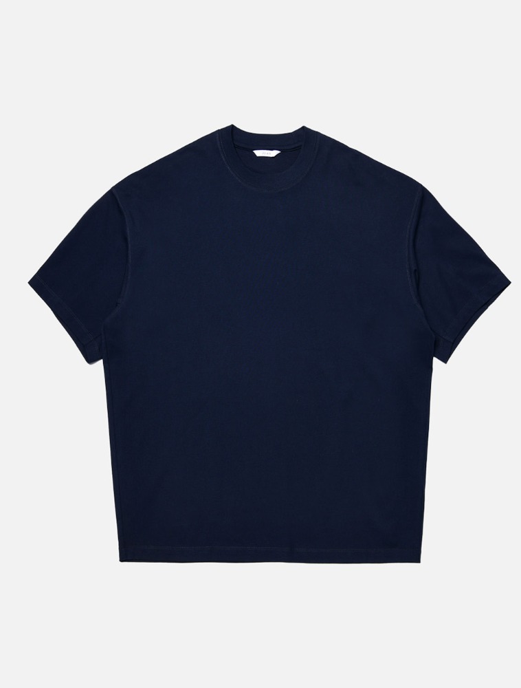 Oversized Silket Half Sleeve T-Shirt (Dark Navy)