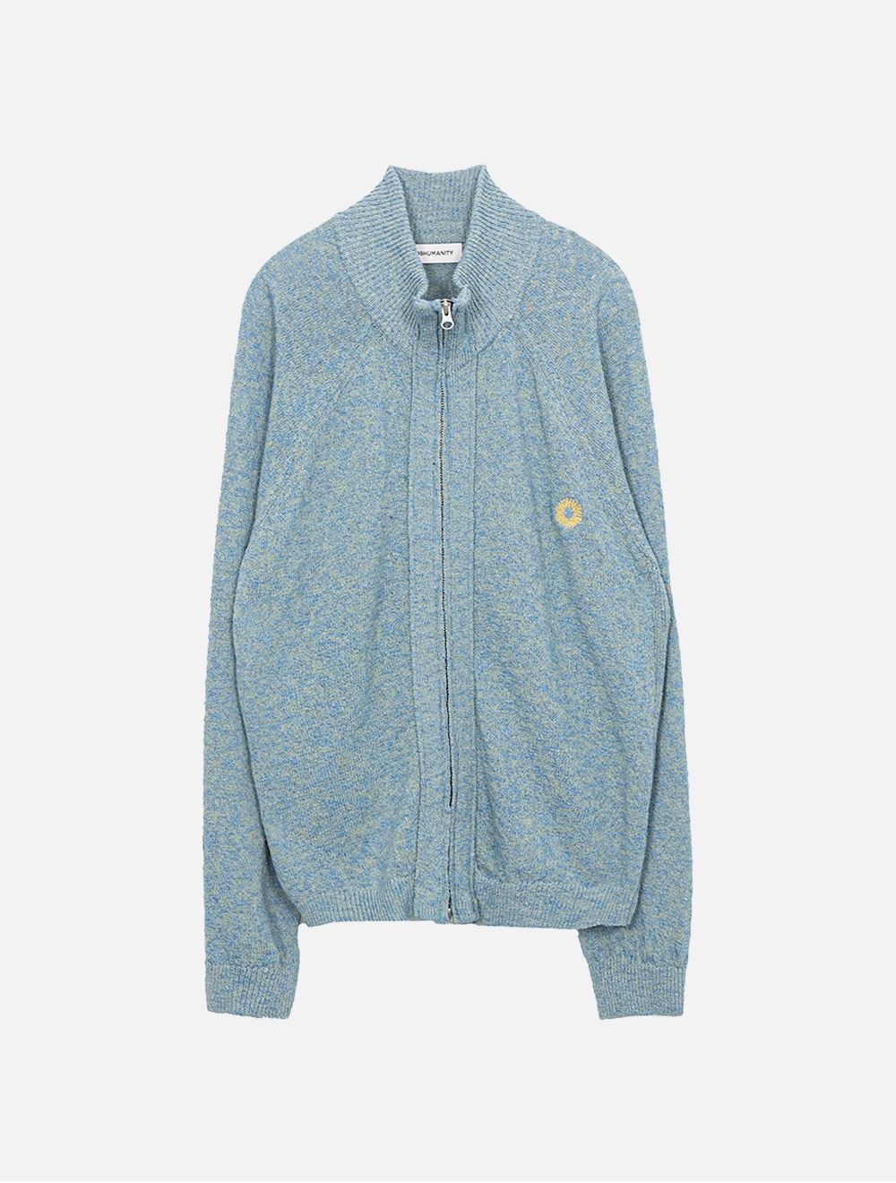 PEBBLE KNITTED ZIP-UP (YELLOW-BLUE)