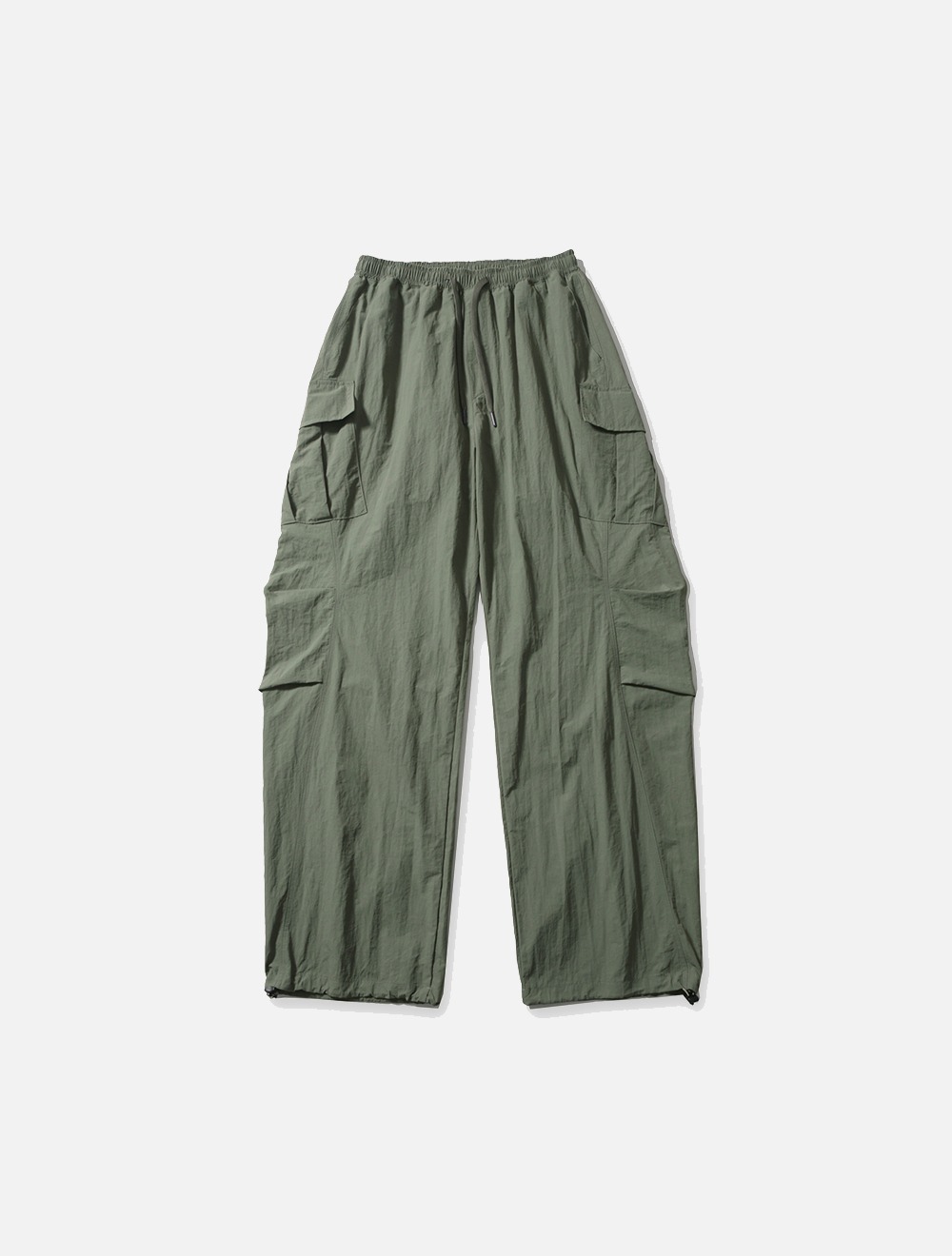 CURVED LINE PARACHUTE CARGO PANTS (OLIVE)