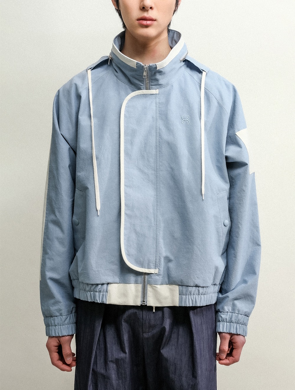 SQUARE UTILITY JUMPER-DUSTY BLUE