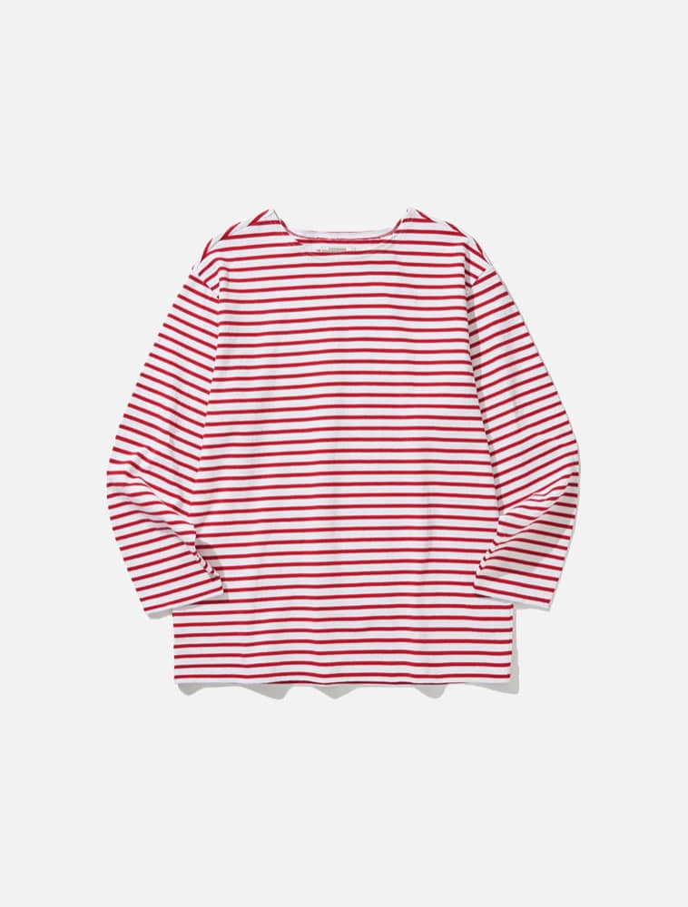 LONG SLEEVE STRIPE T-SHIRTS [White/Red]