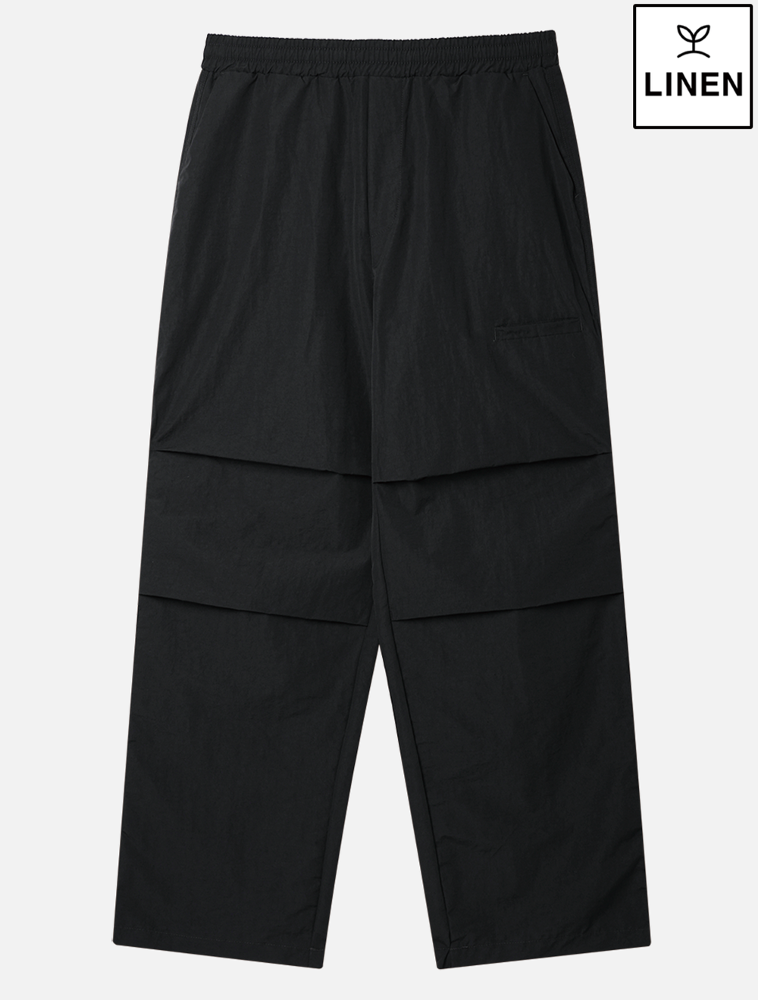 Standard Linen Parachute Pants BLACK