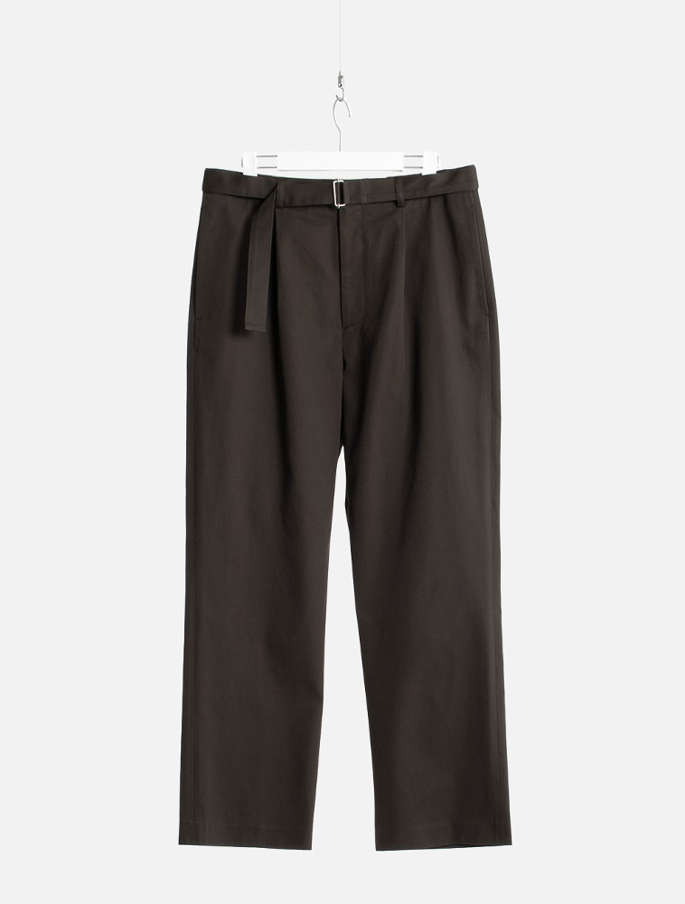 Belted Tailored Pants (Dark Brown)