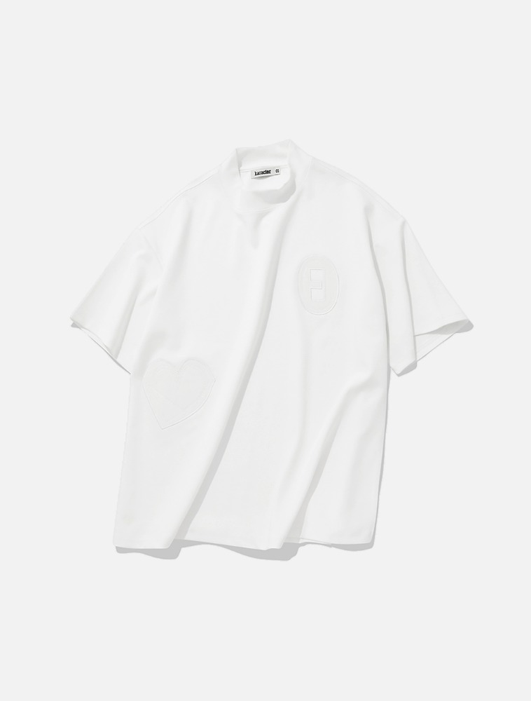 Stitched symbol mock neck T-shirts / Off-white