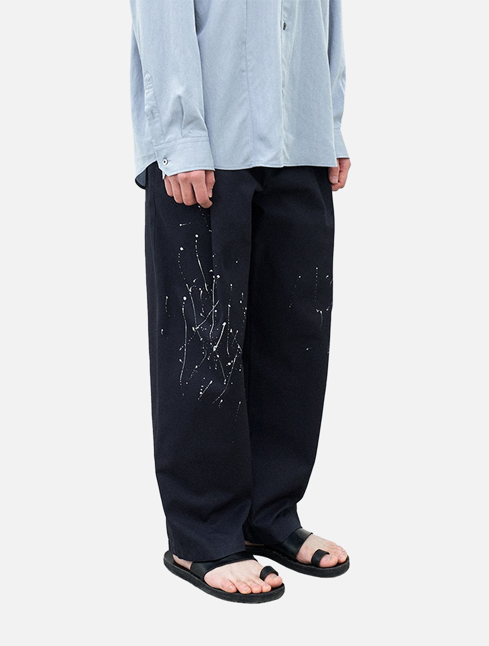 Paint Cotton Silhouette Pants_Navy