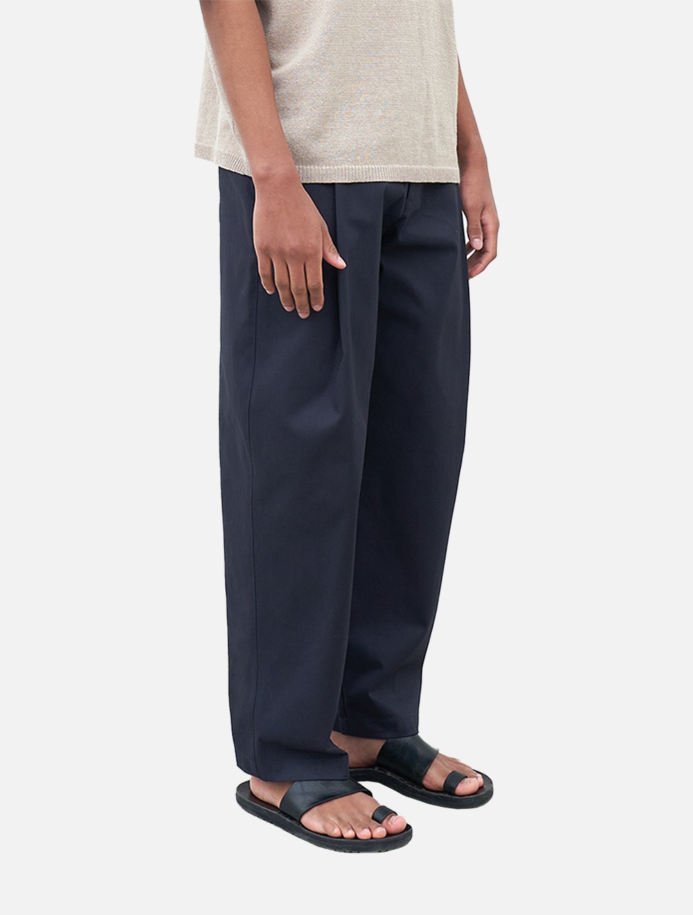 Cotton Silhouette Pants_Navy