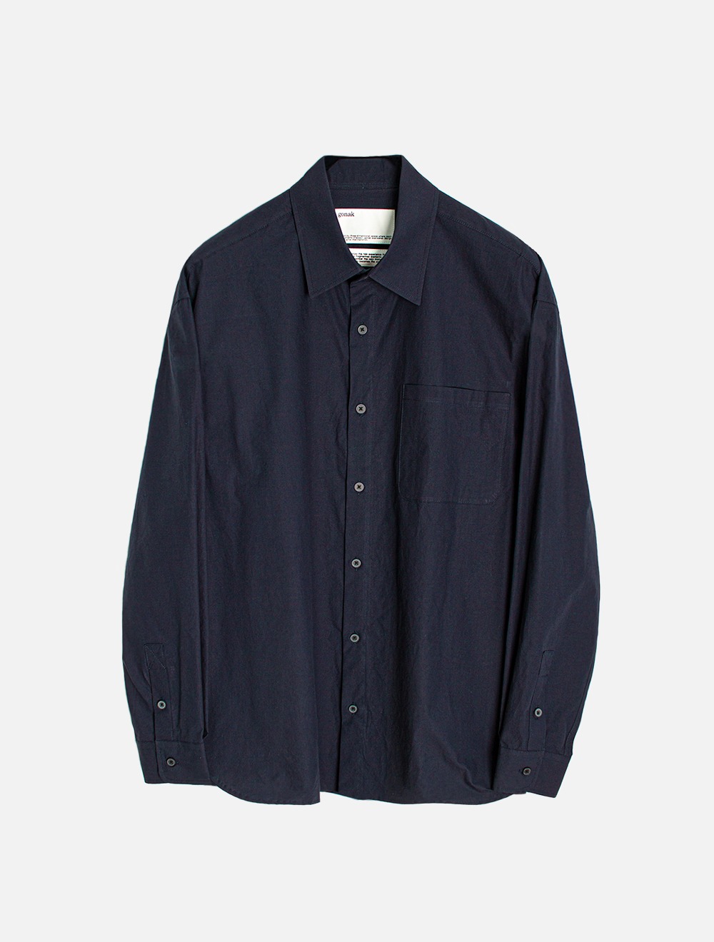 sage cotton shirt (navy)