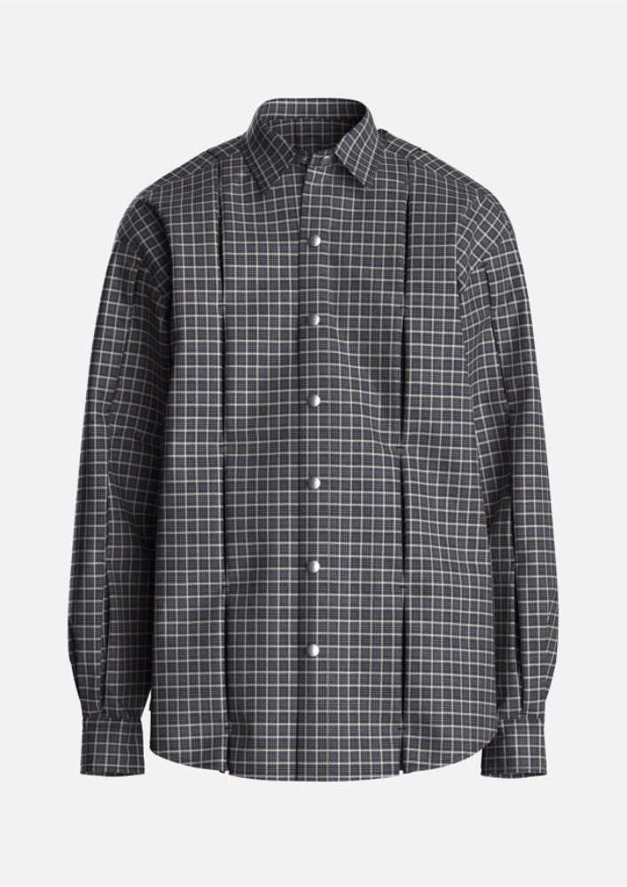STRUCTURE SHIRT (NAVY CHECK)