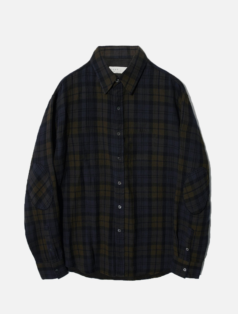 elbow patched shirt (green/navy)