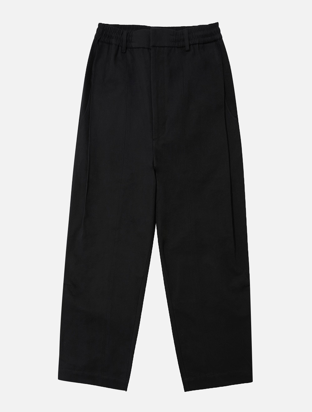 wide banding pants (black)