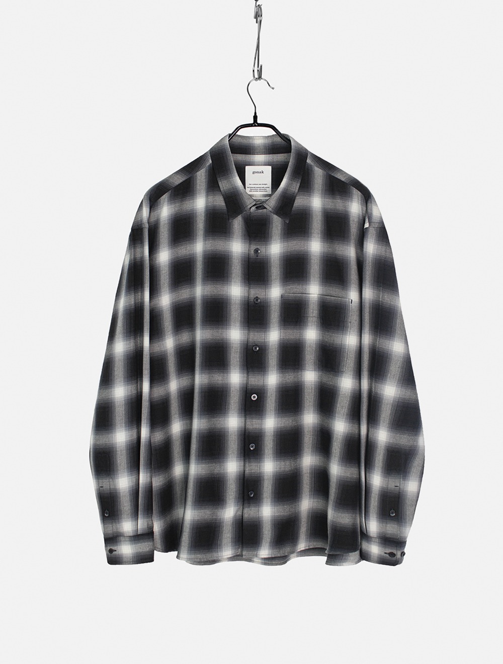 ombre check shirt  (black/navy)