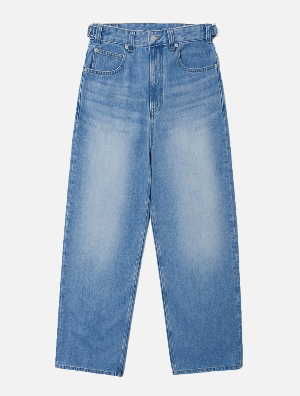 wide denim pants (mid blue)