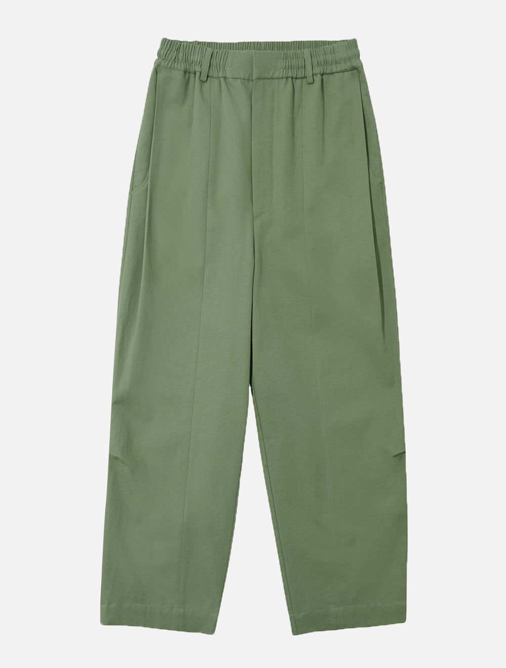 wide banding pants (green)