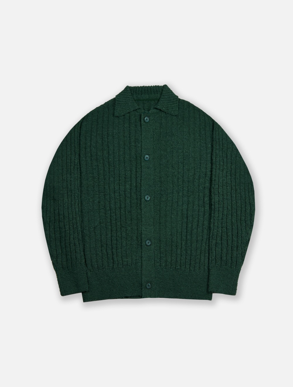 tail yarn collar cardigan_moss green