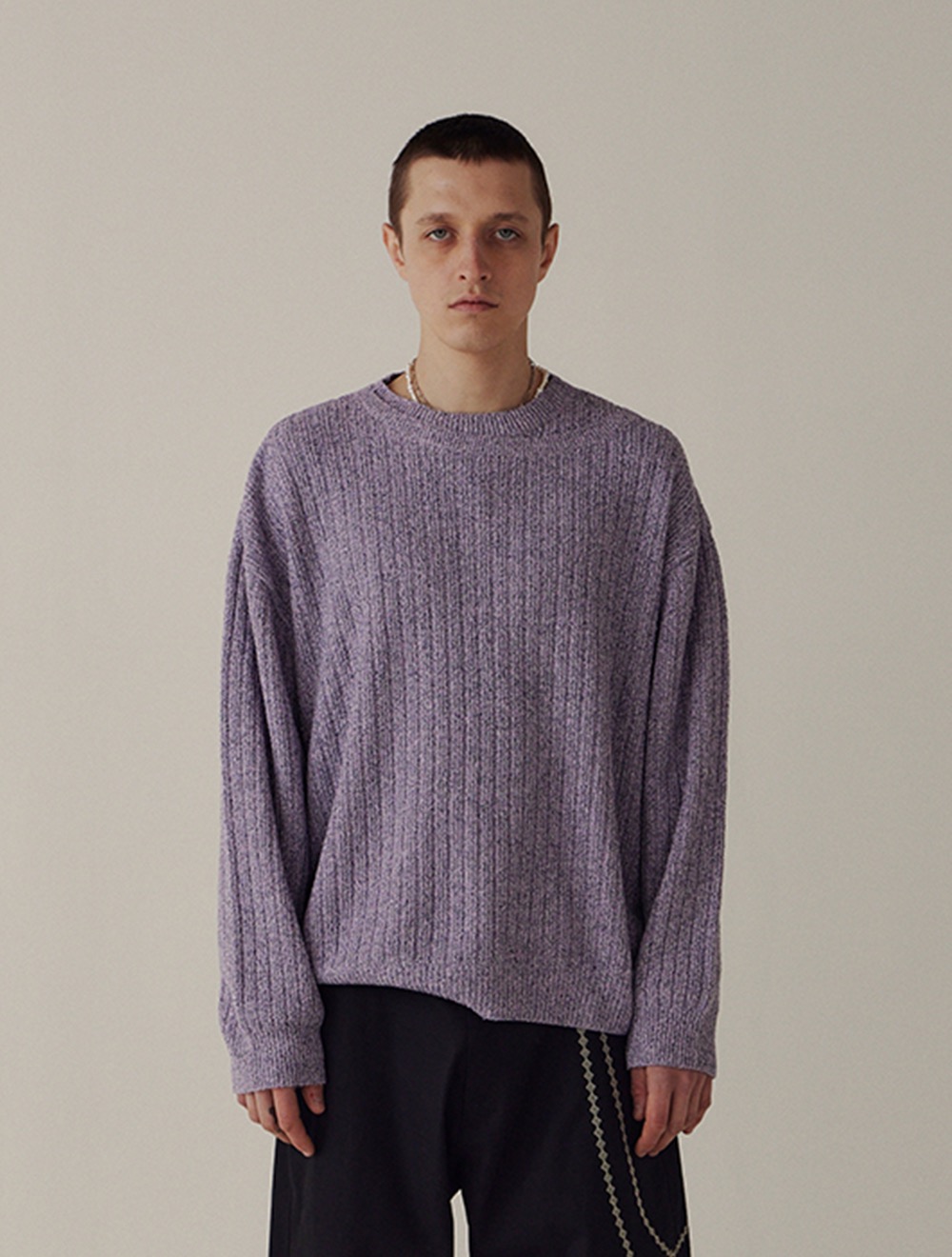 LAYERED PULLOVER KNIT_LAVENDER