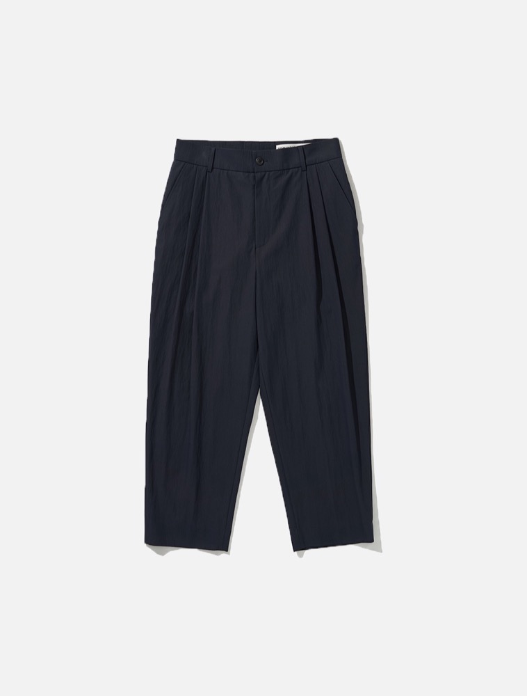TWO PLEATS TAPERED PANTS [Navy]