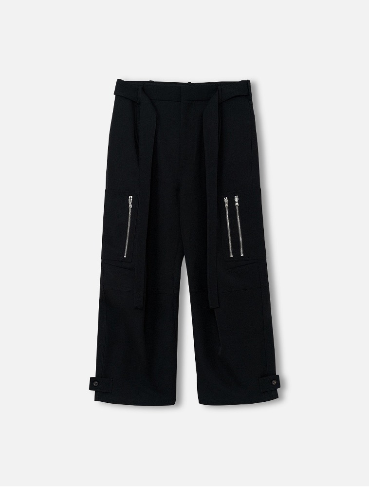 BAUHAUS Zip Cargo Pants in Black
